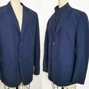 Saks Fifth Ave Red Loro Piana Rain System Lightframe Mens Wool Blazer Jacket L